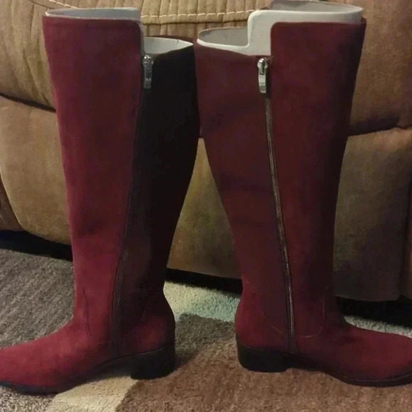 Marc Fischer dark red suede incept women's boots - Picture 9 of 11